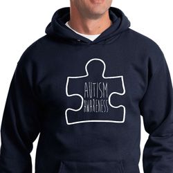 Autism Awareness White Puzzle Hoodie Autism Awareness White Puzzle Hoodie