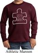 Autism Awareness White Puzzle Kids Long Sleeve Shirt