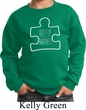 Autism Awareness White Puzzle Kids Sweatshirt