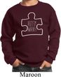 Autism Awareness White Puzzle Kids Sweatshirt