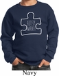 Autism Awareness White Puzzle Kids Sweatshirt