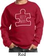 Autism Awareness White Puzzle Kids Sweatshirt