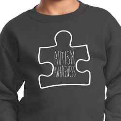 Autism Awareness White Puzzle Kids Sweatshirt
