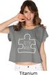 Autism Awareness White Puzzle Ladies Boxy Tee