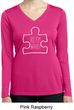Autism Awareness White Puzzle Ladies Dry Wicking Long Sleeve