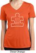 Autism Awareness White Puzzle Ladies Dry Wicking V-neck