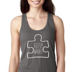 Autism Awareness White Puzzle Ladies Ideal Tank Top Autism Awareness White Puzzle Ladies Ideal Tank Top