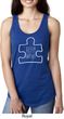 Autism Awareness White Puzzle Ladies Ideal Tank Top