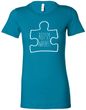 Autism Awareness White Puzzle Ladies Longer Length Shirt