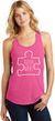 Autism Awareness White Puzzle Ladies Racerback Tank Top