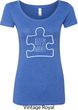 Autism Awareness White Puzzle Ladies Scoop Neck