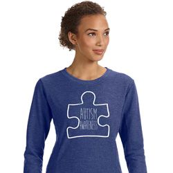 Autism Awareness White Puzzle Ladies Sweatshirt Autism Awareness White Puzzle Ladies Sweatshirt