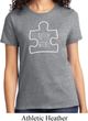 Autism Awareness White Puzzle Ladies T-shirt