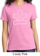 Autism Awareness White Puzzle Ladies T-shirt