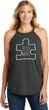 Autism Awareness White Puzzle Ladies Tri Rocker Tank Top