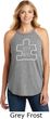 Autism Awareness White Puzzle Ladies Tri Rocker Tank Top