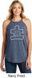 Autism Awareness White Puzzle Ladies Tri Rocker Tank Top