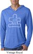 Autism Awareness White Puzzle Lightweight Hoodie