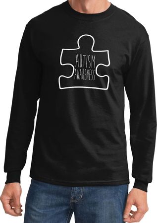Autism Awareness White Puzzle Long Sleeve