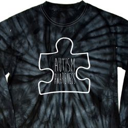 Autism Awareness White Puzzle Long Sleeve Tie Dye Autism Awareness White Puzzle Long Sleeve Tie Dye