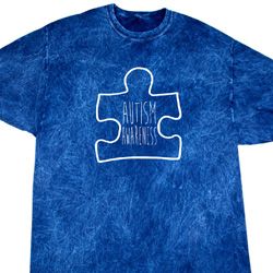 Autism Awareness White Puzzle Mineral Tie Dye T-shirt Autism Awareness White Puzzle Mineral Tie Dye T-shirt