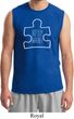 Autism Awareness White Puzzle Muscle Shirt
