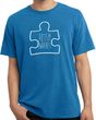 Autism Awareness White Puzzle Pigment Dyed T-shirt