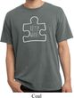 Autism Awareness White Puzzle Pigment Dyed T-shirt