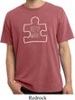 Autism Awareness White Puzzle Pigment Dyed T-shirt