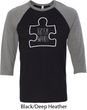 Autism Awareness White Puzzle Raglan Shirt