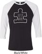 Autism Awareness White Puzzle Raglan Shirt