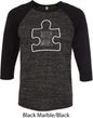 Autism Awareness White Puzzle Raglan Shirt
