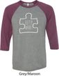 Autism Awareness White Puzzle Raglan Shirt