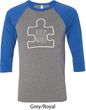 Autism Awareness White Puzzle Raglan Shirt