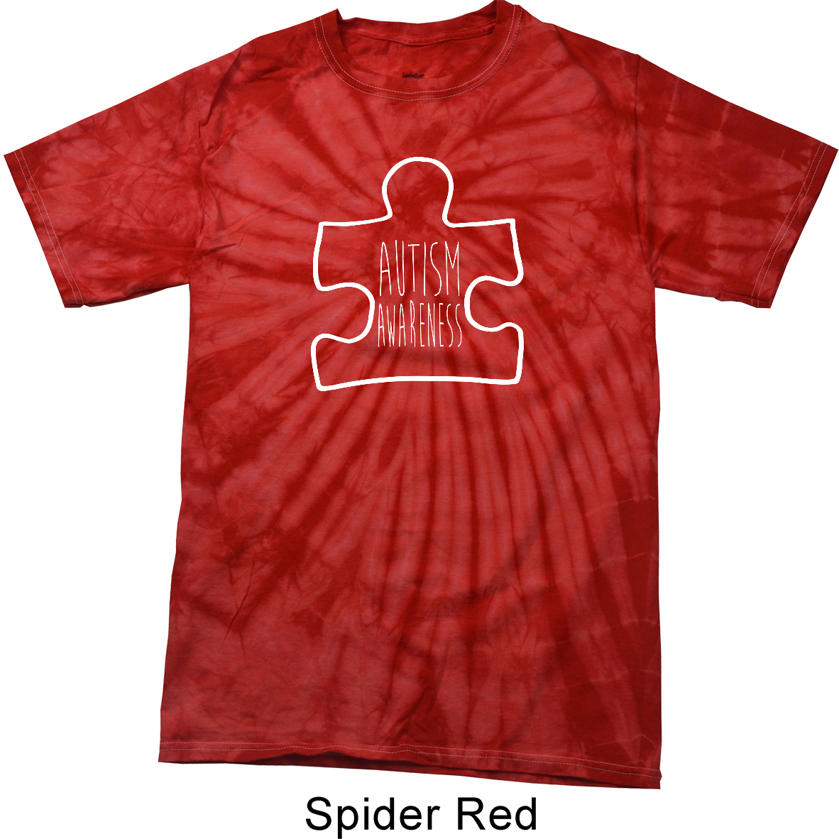 Autism Awareness White Puzzle Spider Tie Dye T-shirt, image size:1182x1182