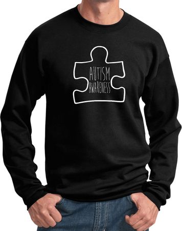 Autism Awareness White Puzzle Sweatshirt