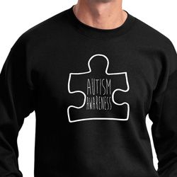 Autism Awareness White Puzzle Sweatshirt Autism Awareness White Puzzle Sweatshirt