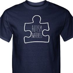 Autism Awareness White Puzzle Tall T-shirt Autism Awareness White Puzzle Tall T-shirt