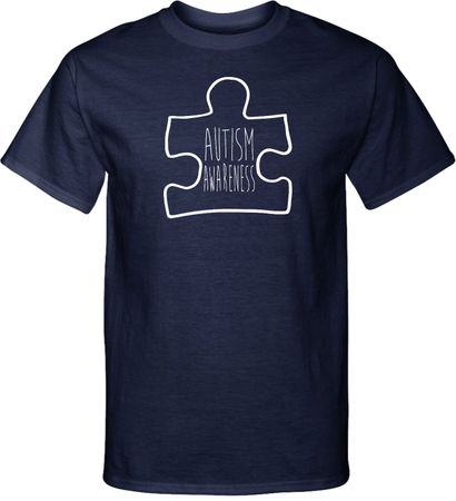 Autism Awareness White Puzzle Tall T-shirt