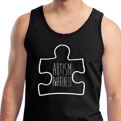 Autism Awareness White Puzzle Tank Top Autism Awareness White Puzzle Tank Top