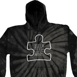 Autism Awareness White Puzzle Tie Dye Hoodie Autism Awareness White Puzzle Tie Dye Hoodie