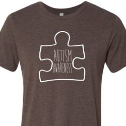 Autism Awareness White Puzzle Tri Blend T-shirt Autism Awareness White Puzzle Tri Blend T-shirt