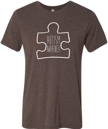 Autism Awareness White Puzzle Tri Blend T-shirt