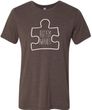Autism Awareness White Puzzle Tri Blend T-shirt