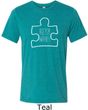 Autism Awareness White Puzzle Tri Blend T-shirt
