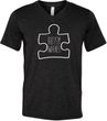 Autism Awareness White Puzzle Tri Blend V-neck