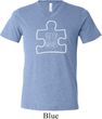 Autism Awareness White Puzzle Tri Blend V-neck
