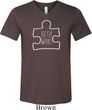 Autism Awareness White Puzzle Tri Blend V-neck