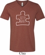 Autism Awareness White Puzzle Tri Blend V-neck