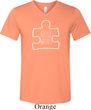 Autism Awareness White Puzzle Tri Blend V-neck
